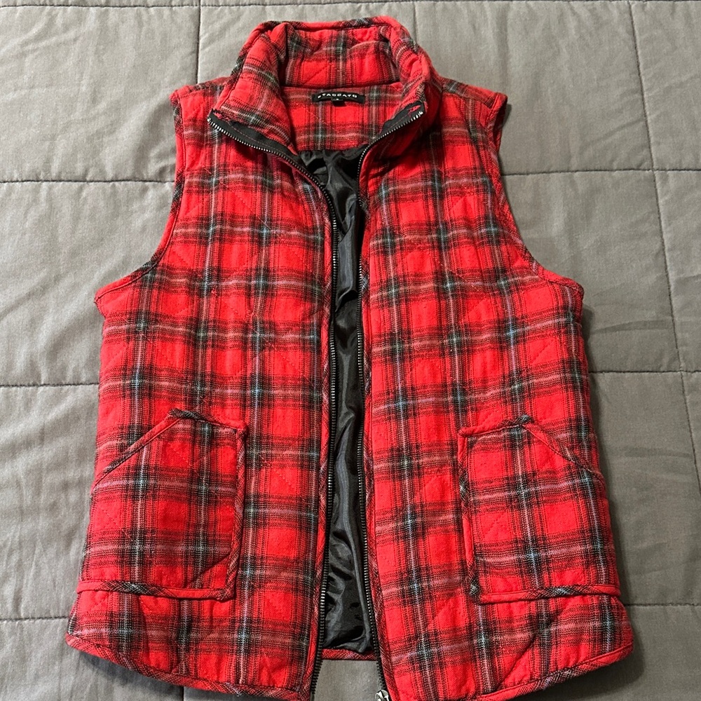 Staccato Red and Black Plaid Men's Vest